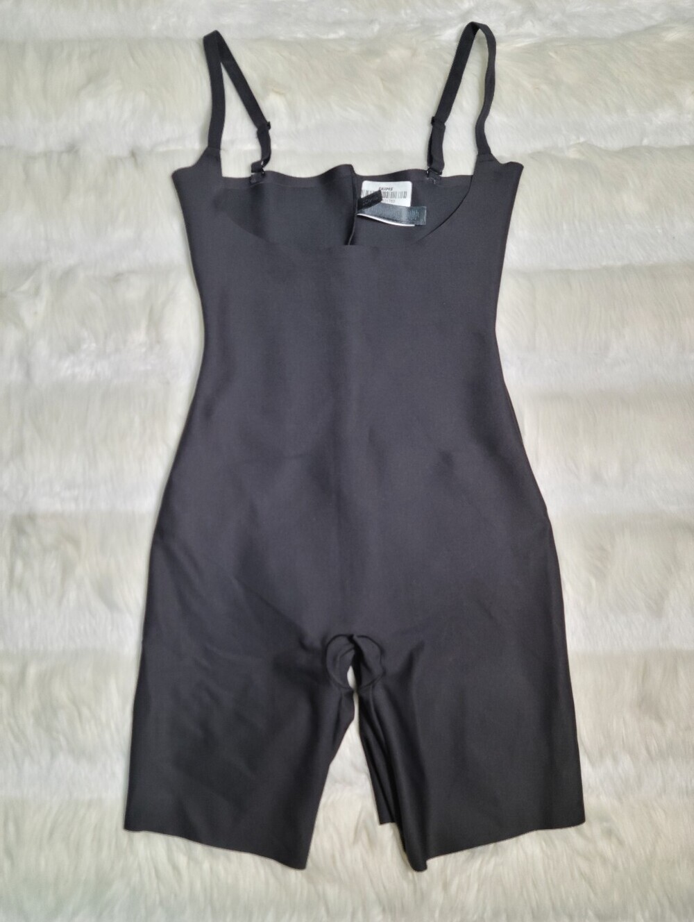 SKIMS Body Core Sculpt Open Bust Mid Thigh Bodysuit Black Onyx XL NEW